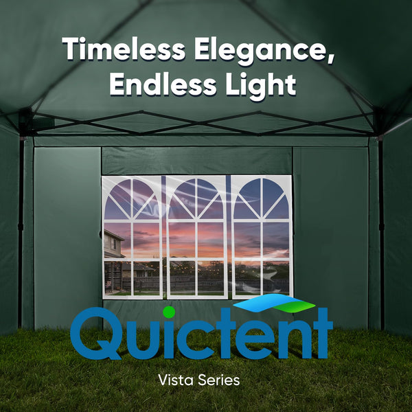 Quictent Pop Up Canopy Gazebo with Removable Sidewalls, Adjustable Height Event Shelter, 3x3m (10x10ft) Portable Tent for Garden Party, Camping, White