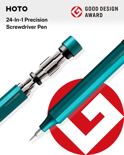 HOTO Precision Screwdriver Set, 24-in-1 Multi-Bit Screwdriver, Mini Hand Set with 12 Double End S2-Steel Bits, Ideal for Phone/Glasses/Watches/Laptop, Cinnabar Red