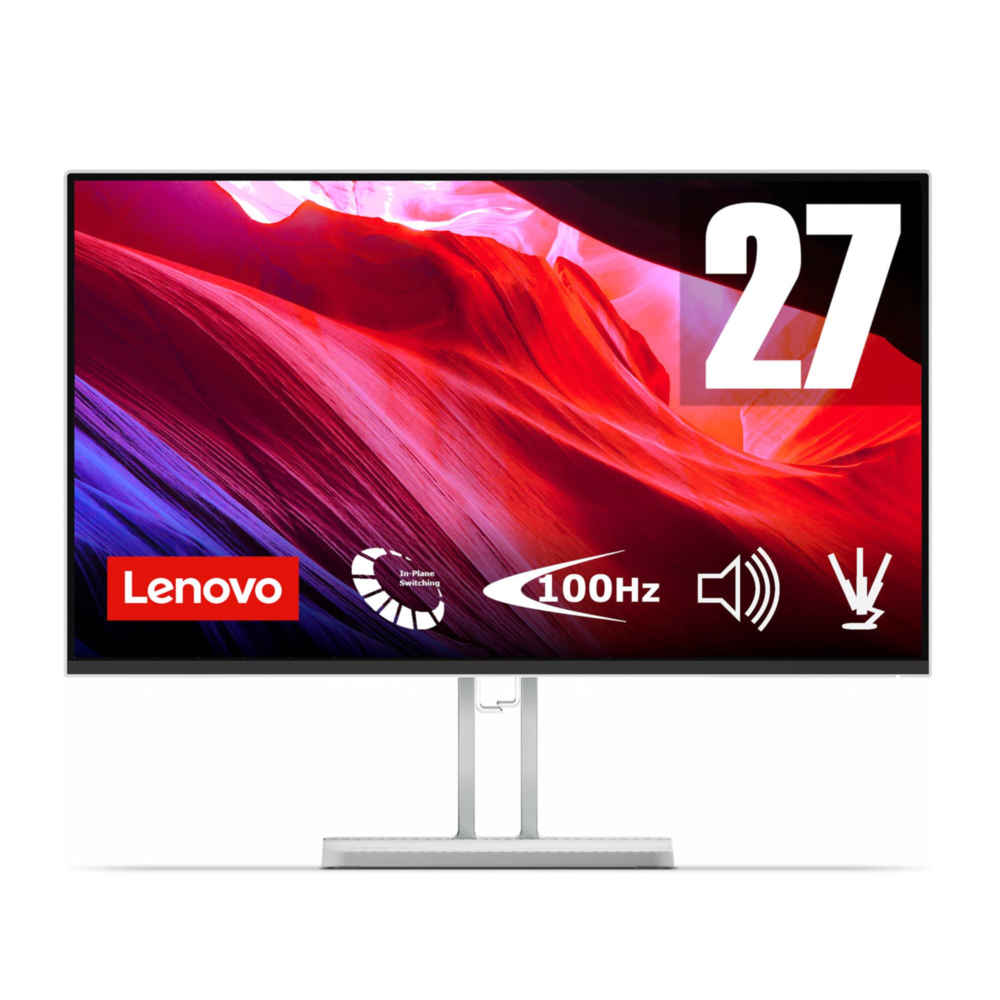 Lenovo L27i-4B 27 Inch PC Monitor | FHD, 1080p, 48-100Hz, IPS, 4ms, VGA and HDMI