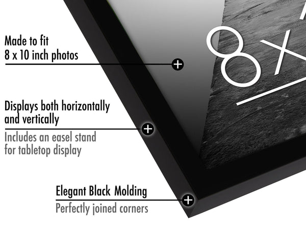 Americanflat 10x8 Photo Frames in Black - Set of 6 - Gallery Wall Picture Frame with Shatter-resistant Glass - Horizontal and Vertical Formats for