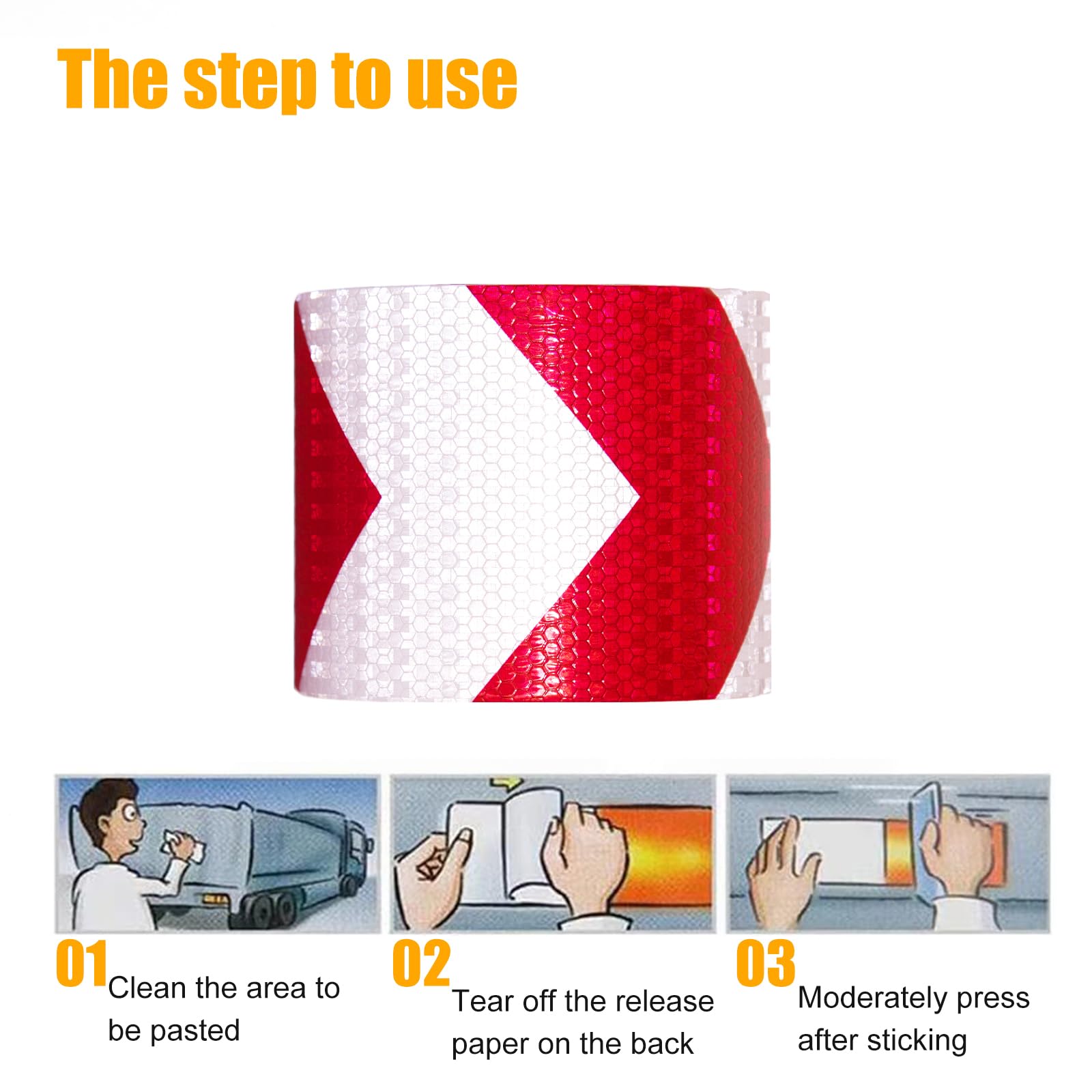 XFXIA Reflective Tape - Yellow & Black, 10cm x 20m, Waterproof, Self-Adhesive Warning Tape for Vehicles, Cars, Trailers, Outdoors