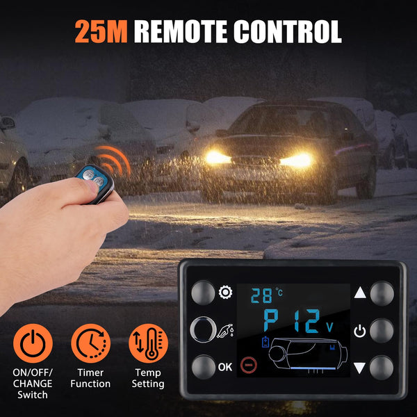 5KW Diesel Heater - 12V All in One with LCD Display and Remote Control, Intelligent Constant Temperature Heater for Truck, RV, Trailer, Camper, Van, Boat and Indoors (orange)