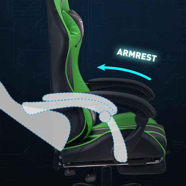 Play haha.Ergonomic reclining seat with footrest adjustable headrest and lumbar cushion high back support padded armrests PU leather finish for gaming home or office use