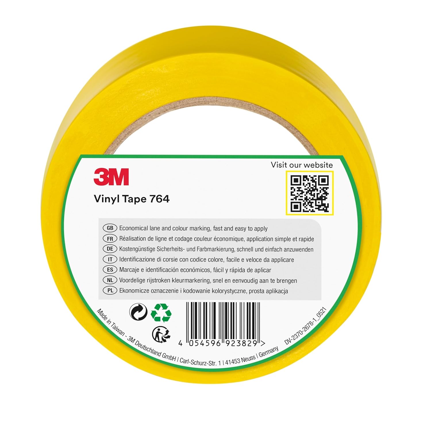 3M General Purpose Vinyl Tape 764i, 50 mm x 33 m, Orange