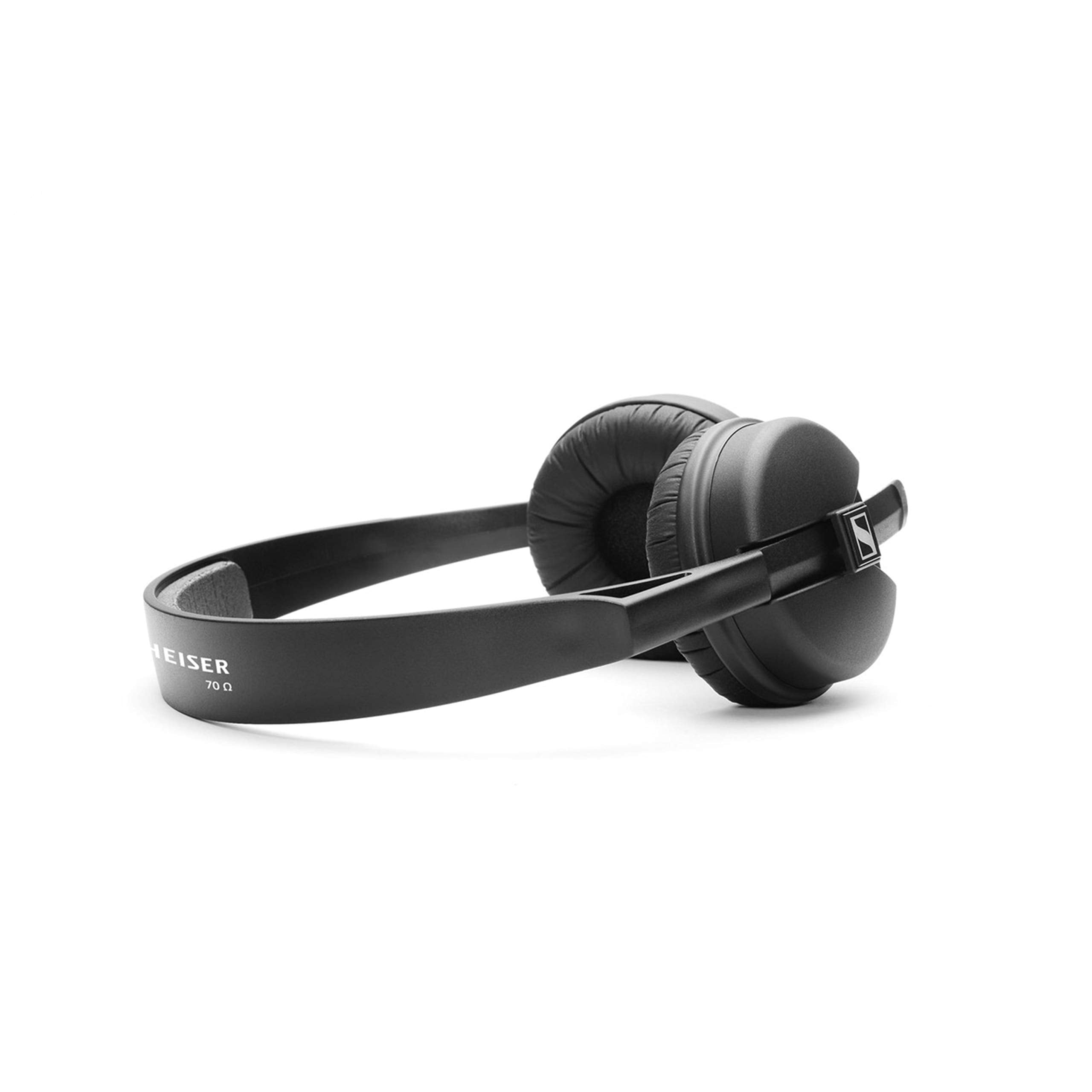 Sennheiser HD 25 LIGHT Lightweight On-Ear DJ & Monitoring Headphones | Robust Single Headband Design | 1.5M Dual-Sided Detachable Cable & 1/4" Jack Adaptor Included | Black (508664)