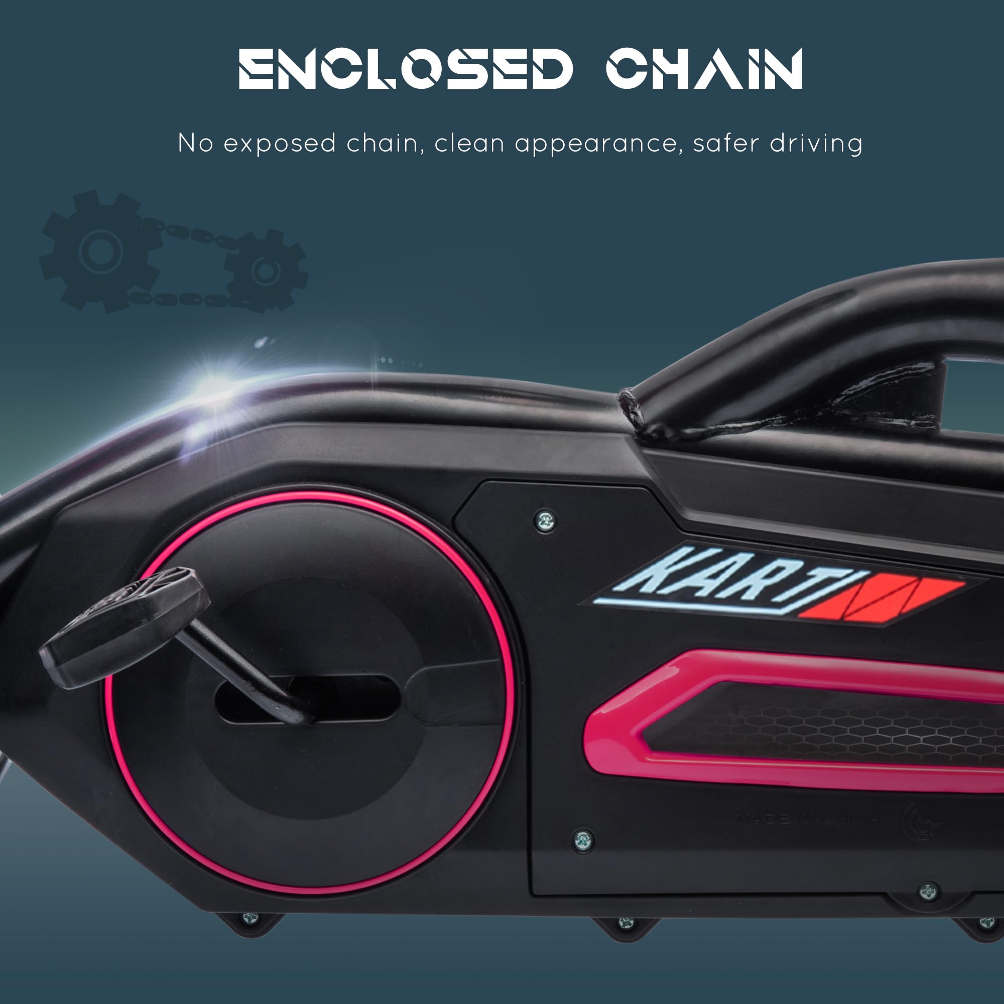 HOMCOM Children Pedal Go Kart, Kids Ride On Racer with Adjustable Seat, Swing Axle, Shock Absorption EVA Tyres, Handbrake, for Ages 3-8 Years, Red