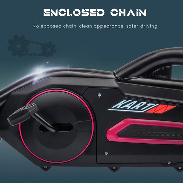 HOMCOM Children Pedal Go Kart, Kids Ride On Racer with Adjustable Seat, Swing Axle, Shock Absorption EVA Tyres, Handbrake, for Ages 3-8 Years, Red