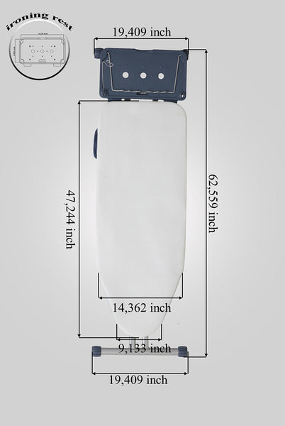 Mabel Home Extra-Wide ironing Pro Board with Shoulder Wing Folding, 8 Feature, with + Extra Cover