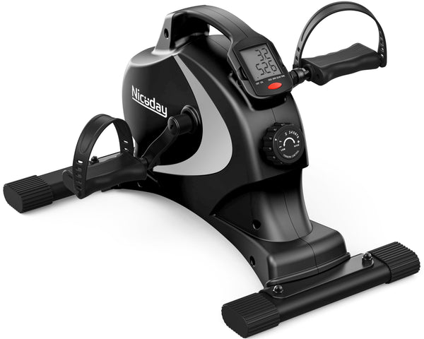 Niceday Mini Exercise Bike, Foot Pedal Exerciser, Under Desk Bike, Desk Pedal Bike, 8 Magnetic Levels Resistance, Quiet and Smooth, LCD Monitor, Pedal