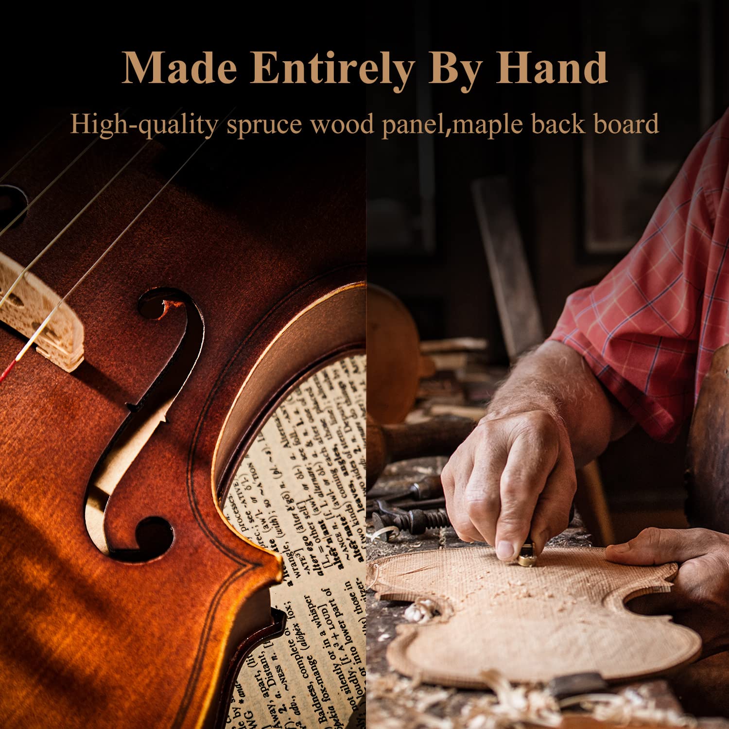 Eastar 3/4 Violin Set Fiddle for Beginners with Hard Case, Rosin, Shoulder Rest, Bow, and Extra Strings (Imprinted Finger Guide on Fingerboard)， EVA-3