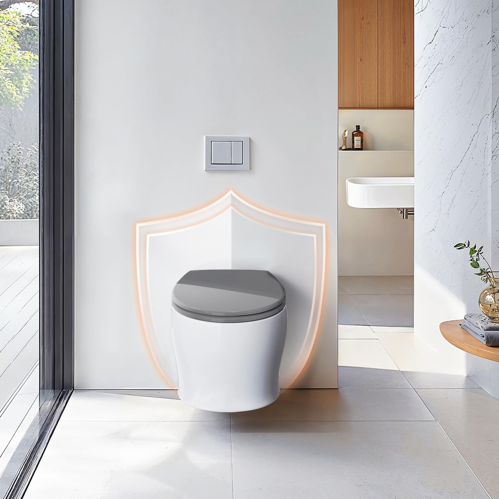 Pipishell Soft Close Toilet Seat, Toilet Seat with Quick Release for Easy Clean, Simple Top Fixing, Standard Toilet Seats White with Adjustable Hinges, O Shape