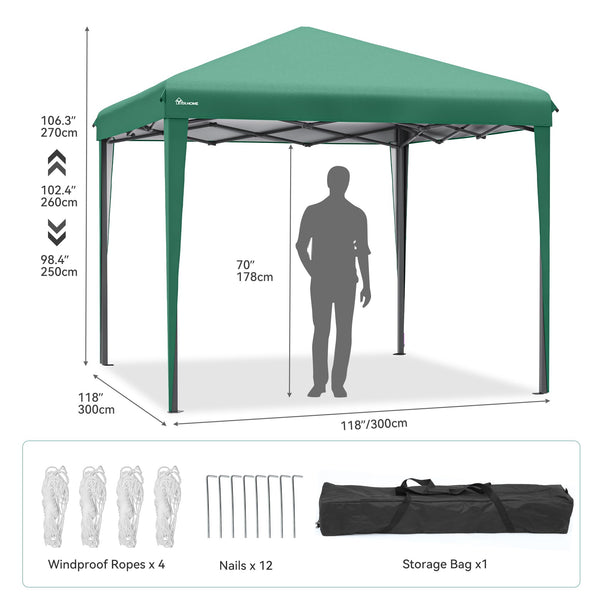 YITAHOME 3x3Meter Instant Heavy Duty Pop Up Gazebo, Folding Garden Camping Party Tent Canopy Marquee with Roller Bag