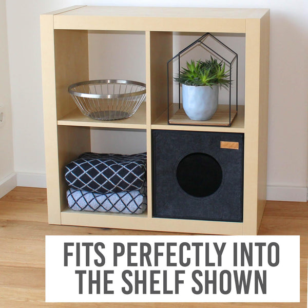 KaraLuna Felt Cat Cave for Shelf e.g. IKEA Kallax or Expedit I Cuddly Cave Shelf I Cat Cave for 2 Cats or Large Cats I Cat Sleeping Place Cat Basket