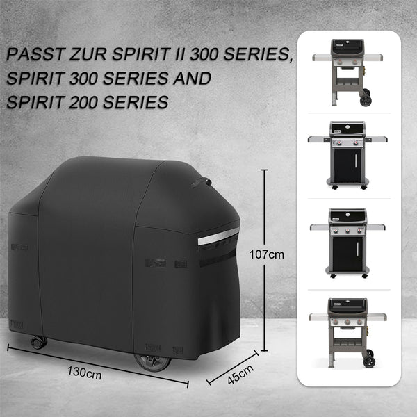 Grill Cover for Weber Spirit II 300& Spirit 200 Series, Heavy Duty BBQ Cover for Weber Spirit Series Compared to 7139, 52 Inch Waterproof,