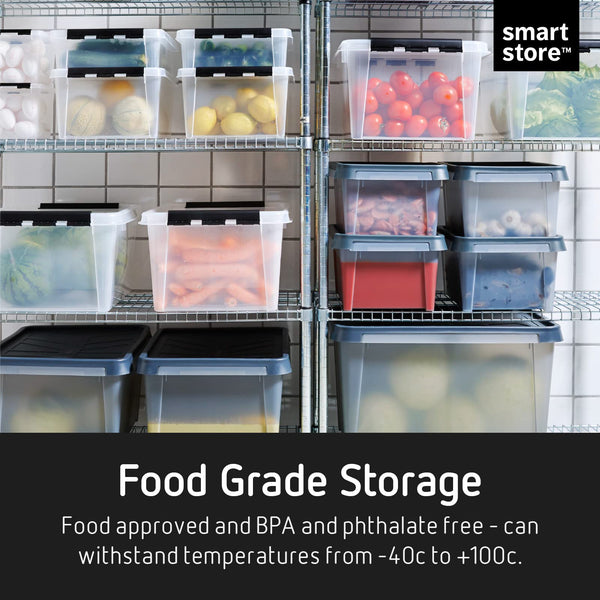 SmartStore 14L Clear Plastic Storage Boxes with Lid, 10 Pack, Reinforced, 10 Year Guarantee, Food Safe, Clip Locked, Stackable and Nestable, BPA Free