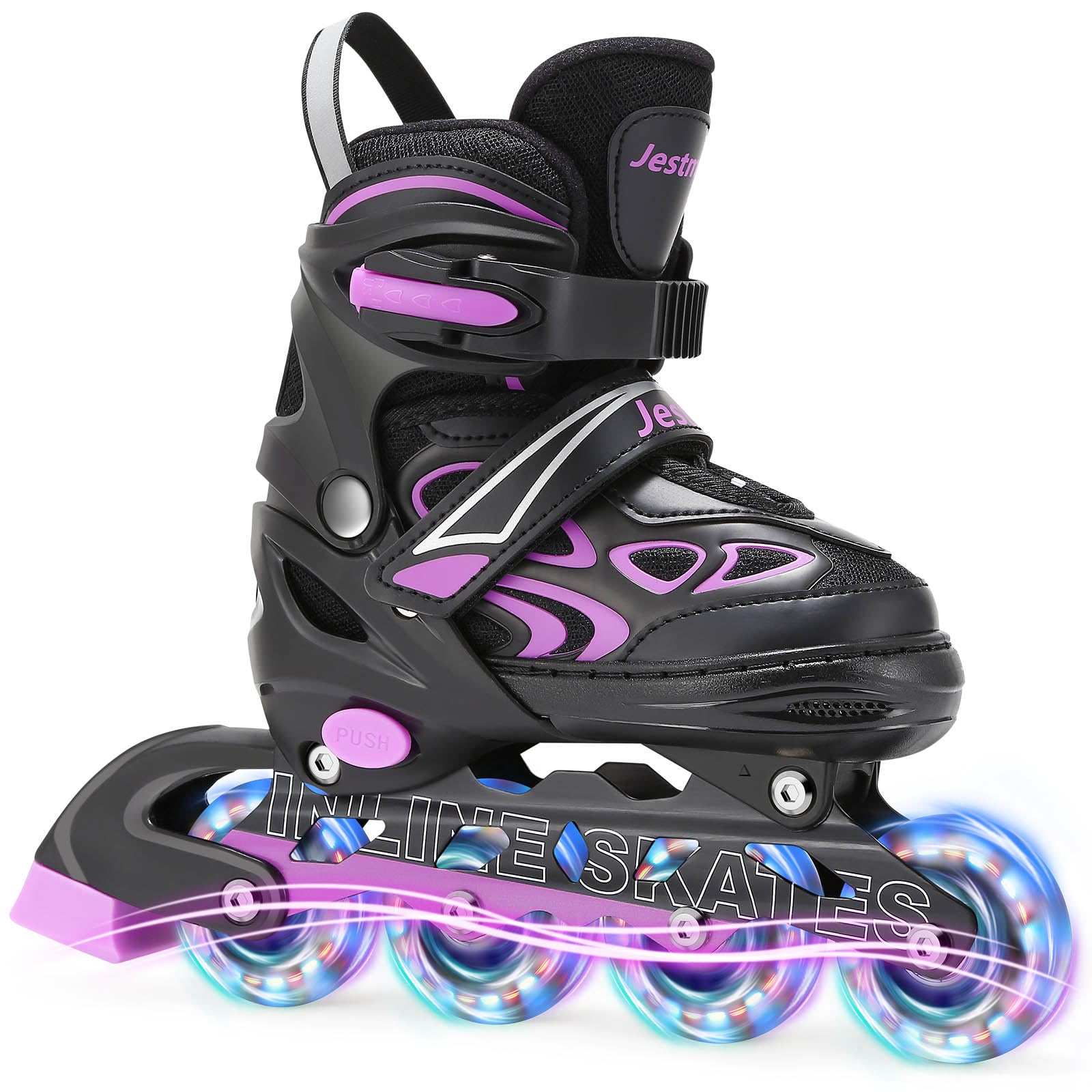 Adjustable Inline Skates for Kids, Girls Boys Light up Inline Skates Size Adjustable Roller Blades for Beginners (Small (UK 11-1))