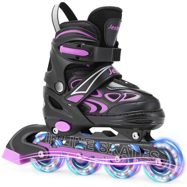 Adjustable Inline Skates for Kids, Girls Boys Light up Inline Skates Size Adjustable Roller Blades for Beginners (Small (UK 11-1))