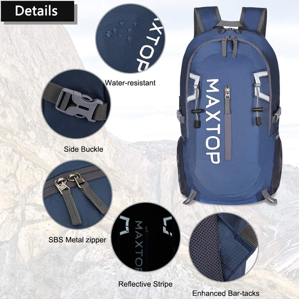 MAXTOP 40L Ultra Lightweight Packable Backpack Foldable Rucksack Water Resistent For Men Women Kids Outdoor Camping Hiking Travel Daypack Handy Durable