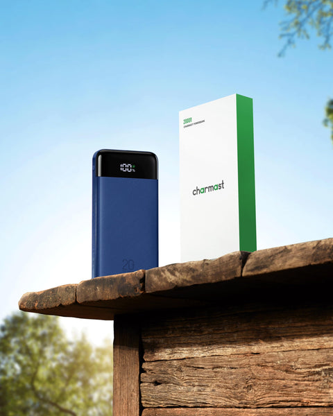 Charmast Power Bank 20000mAh with built-in Cables,Fast Charging 20W PD QC Quick Charge Portable Charger USB C compatiable with Smartphones Tablets and More
