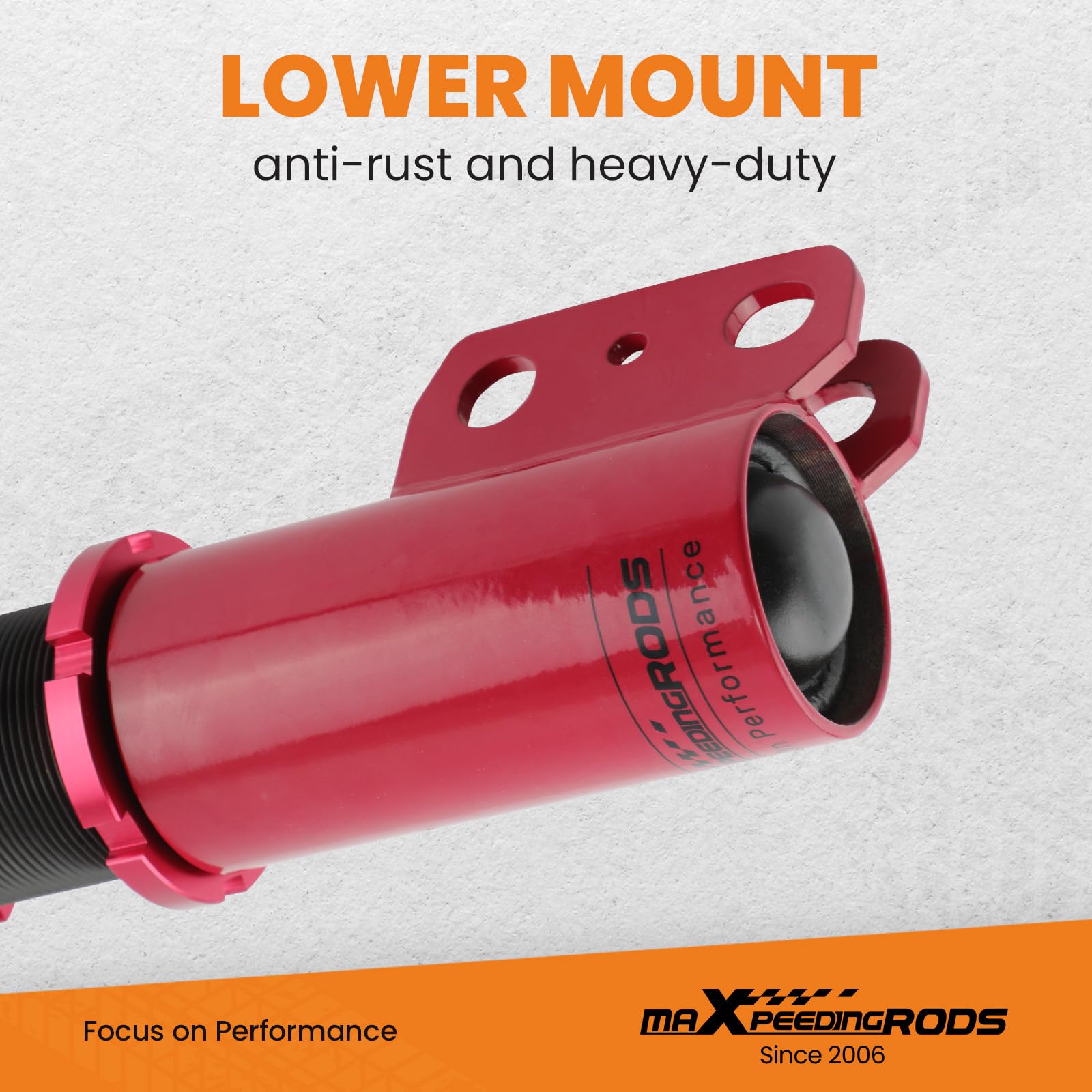 maXpeedingrods Coilovers for Ford Mustang Base/GT SN95 1994-2004, 24 Levels Damper Adjustable Coilovers Suspension Kit, Shock Absorber Struts, Height Adjustable Lowering Kit, Red