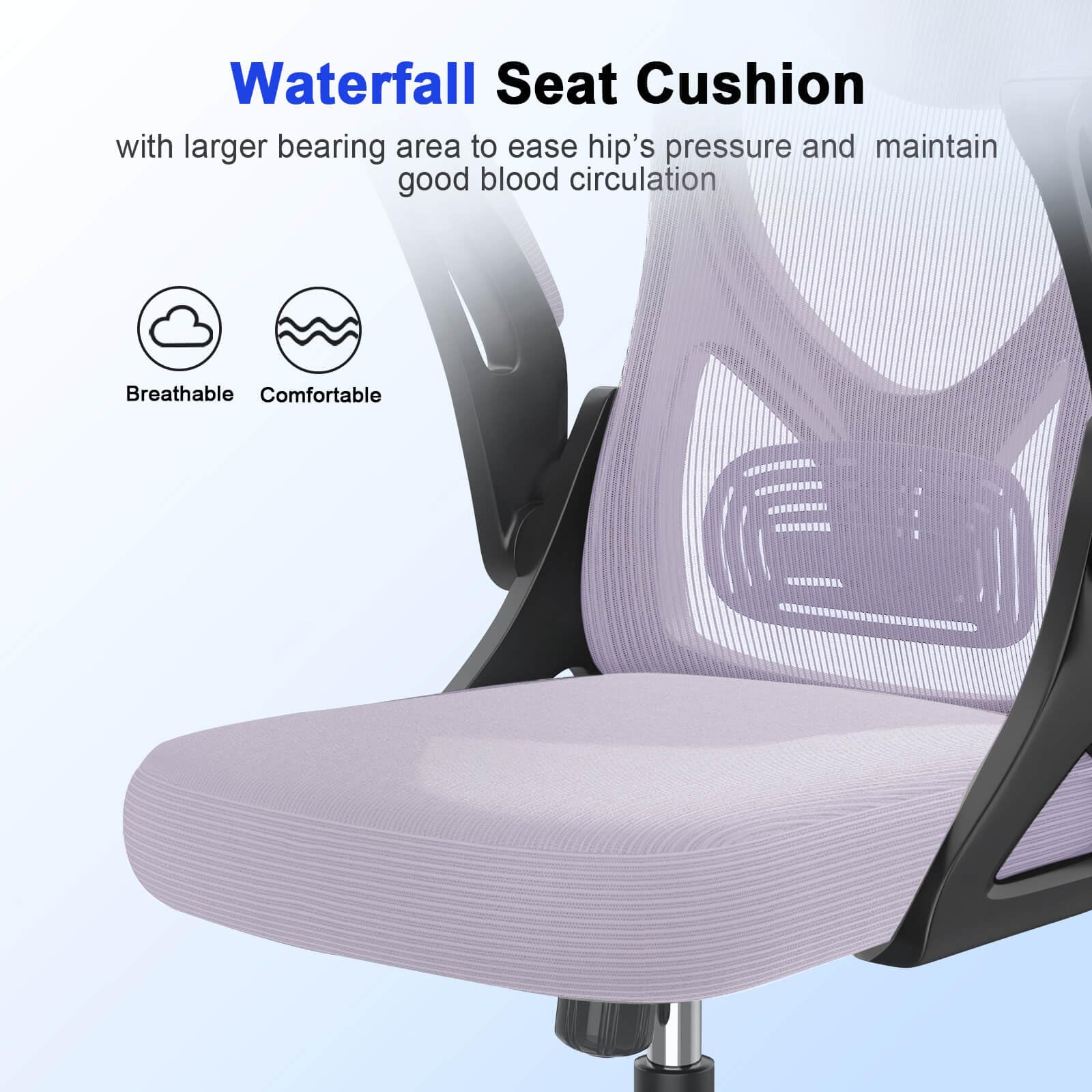 Office Chair - Ergonomic Desk Chair with Lumbar Support Headrest Adjustable, Padded Flip-up Armrests Comfy Seat Cushion High Back Executive Manager Chair For Home Office