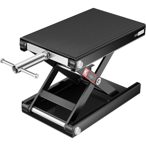 VIVOHOME Motorcycle Scissor Lift Jack Height Adjustable Heavy Duty Steel with Anti Slip Wide Deck Hoist Crank Center Stand 500KG Capacity for Motorcycles, ATVs, Dirt Bikes