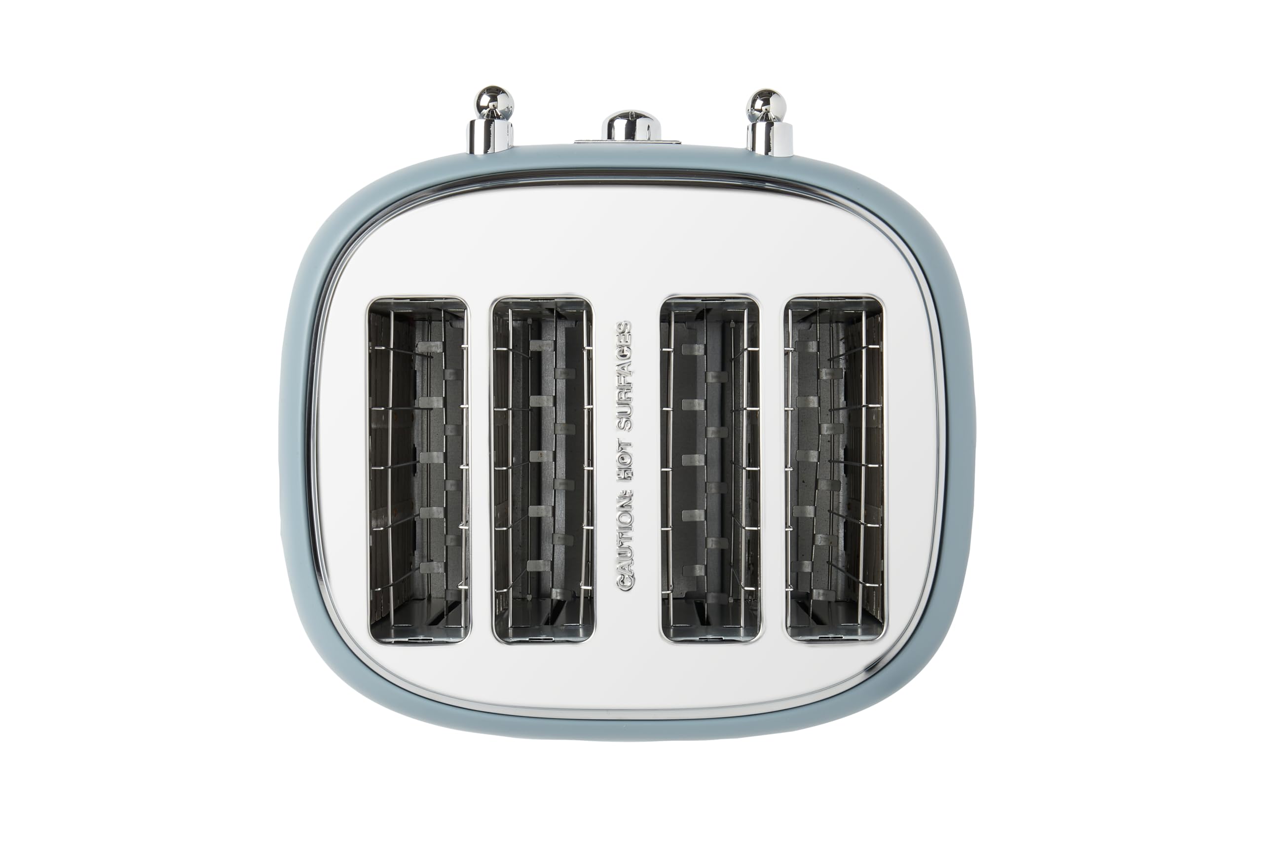 Haden Highclere Blue Toaster 4 Slice - Adjustable Browning Control - Removable Crumb Trays - Easy To Clean 4 Slice Toaster - Cord Storage - Stainless