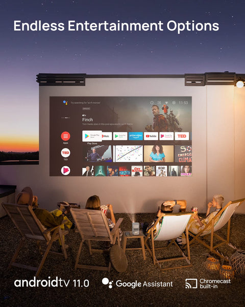 XGIMI MoGo 2 Mini Projector, 400 ISO Lumens Portable DLP Movie Projector, Smart HD, Auto Focus, Object Avoidance, Screen Adaption, with WiFi and Bluetooth, Android TV 11.0, Projector for Bedroom