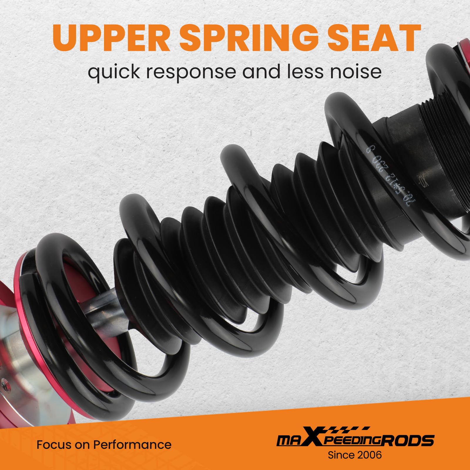 maXpeedingrods Coilovers for Ford Mustang Base/GT SN95 1994-2004, 24 Levels Damper Adjustable Coilovers Suspension Kit, Shock Absorber Struts, Height Adjustable Lowering Kit, Red