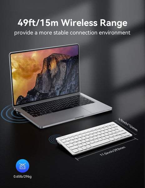 TECKNET 2.4G Wireless Keyboard For Windows/Chrome OS, UK Layout Compact Mini Keyboard, Small Silent Whisper-Quiet Keyboards with 12 months Battery Life (Pink)