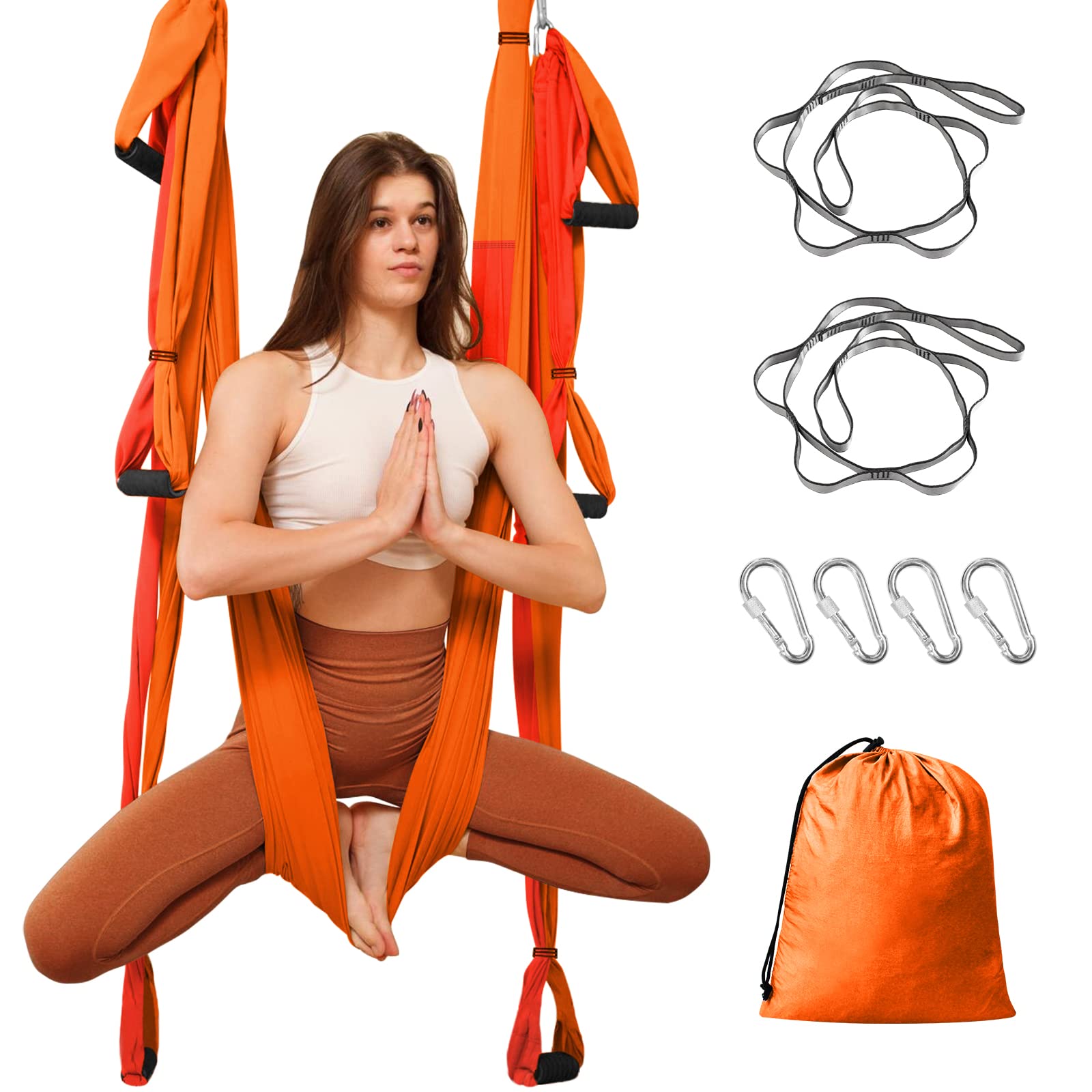 Leogreen Aerial Yoga Swing Set, Aerial Yoga Hammock Trapeze, Flying Antigravity Yoga, Max Load 660lb, for Inversion Exercise Pilates Gymnastics