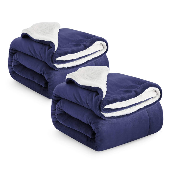 Imperial Rooms Sherpa Fleece Blanket Bed Throws Blankets For Sofas Soft Fluffy Thick Blanket Reversible Microfiber Throw (Silver, Single (130 x 150 Cm))