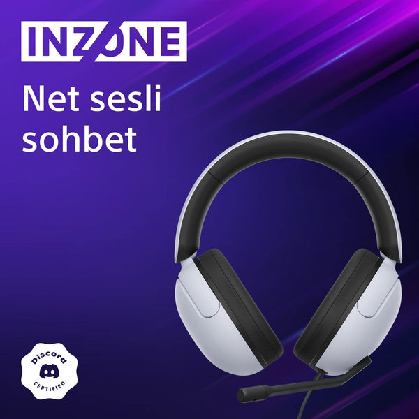 Sony INZONE H5 Wireless Gaming Headset - PC/PS5, 360 Spatial Sound for Gaming, 28H battery lifelow latency, comfortable design, microphone with AI - White