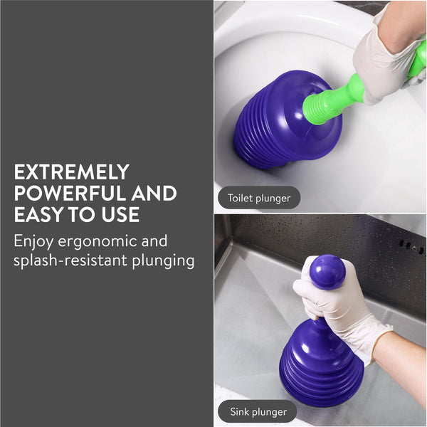 Luigi's Sink Plunger - Drain Plunger Sink Unblocker - Plungers for Unblocking - Drain Plungers for Bathroom Kitchen Bath Shower - Unblock Pump with Accordion Bellows
