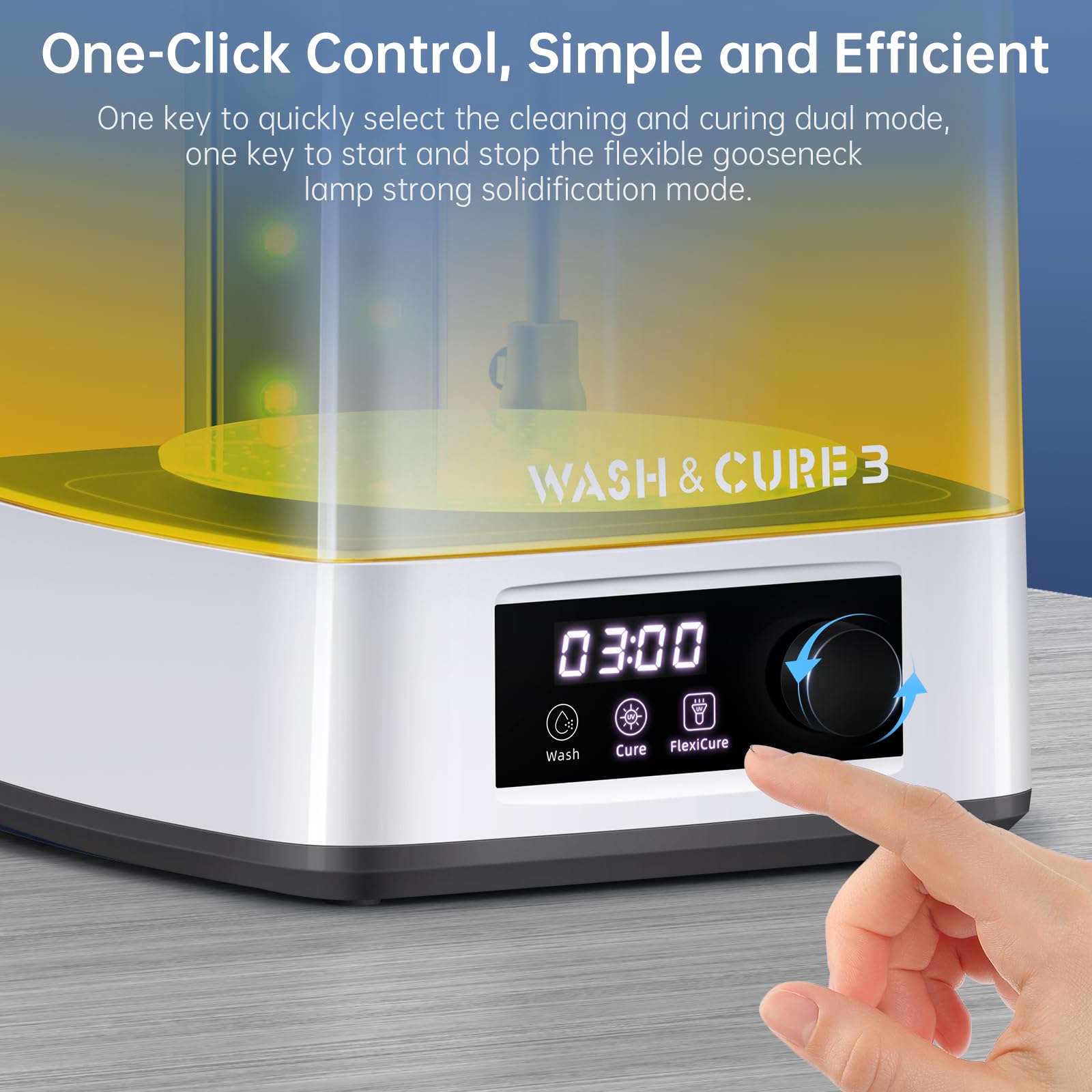 ANYCUBIC 3D Printer Wash and Cure 3 Plus, Larger 2 in 1 Wash Cure Machine for ANYCUBIC Photon Mono 6Ks Mars with Gooseneck Lights, IPA-Saving & Efficient Curing, Washing Size 8.97” x 5.04” x 10.24”