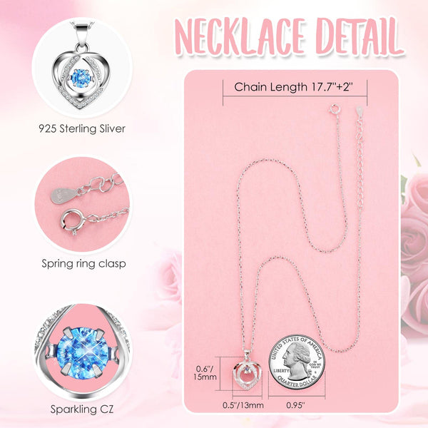 ADDWel Romantic Roses Gifts for Her, Preserved Roses Forever Flowers with Sterling Silver Necklace for Wife Girlfriend on Birthday Anniversary Mothers