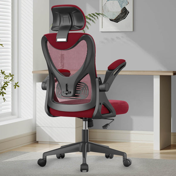 Office Chair - Ergonomic Desk Chair with Lumbar Support Headrest Adjustable, Padded Flip-up Armrests Comfy Seat Cushion High Back Executive Manager Chair For Home Office