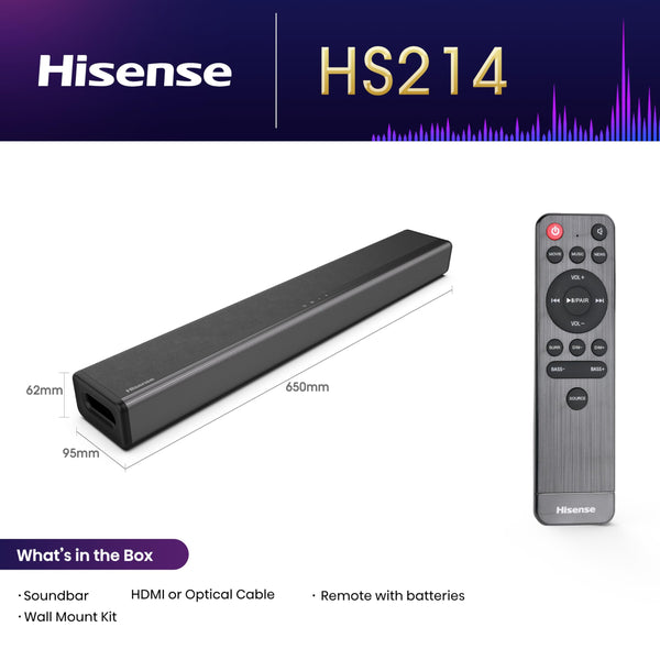 Hisense AX5125H 5.1.2 Channel 500W Dolby Atmos Soundbar with Wireless Subwoofer& Up Firing Speakers& Turly Wireless Rear Speakers