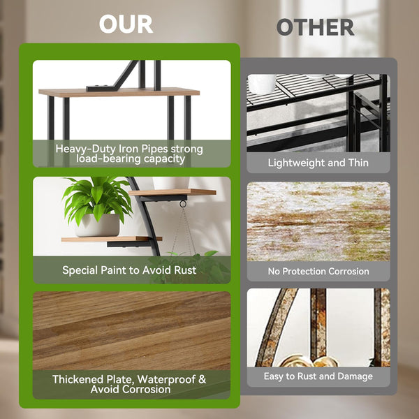 Zekoled 9-Tier Plant Stand with Grow Lights & Auto Timer, 167cm Tall S-Shaped Indoor/Outdoor Plant Shelf, Metal Plant Flower Holder, StandSpace-Saving Corner Shelf for Home, Balcony, Patio