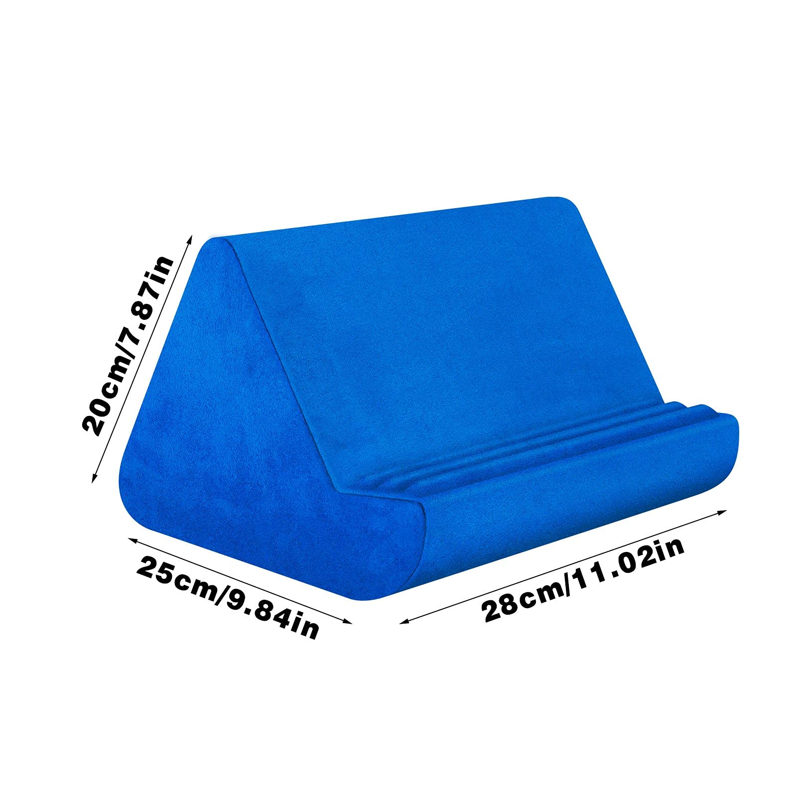 Soft Tablet Stand Pillow with Pocket,Tablet Cushion Stand,Adjustable 3 Viewing Angle,Lazy Holder Stand for Bed Sofa,Compatible with iPads Tablets eReaders Smartphones Books Magazines（Grey）…