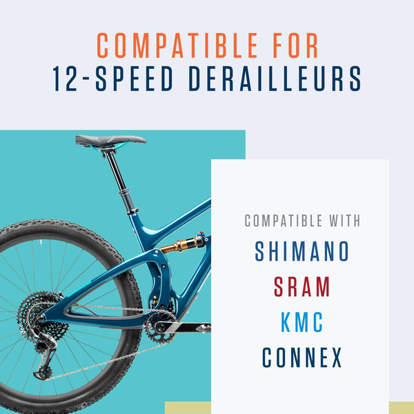 Alphatrail Bike Chain Parker 12-Speed 126 Links I Compatible with Shimano, SRAM, KMC, Connex, Campagnolo I Incl. Chain Lock