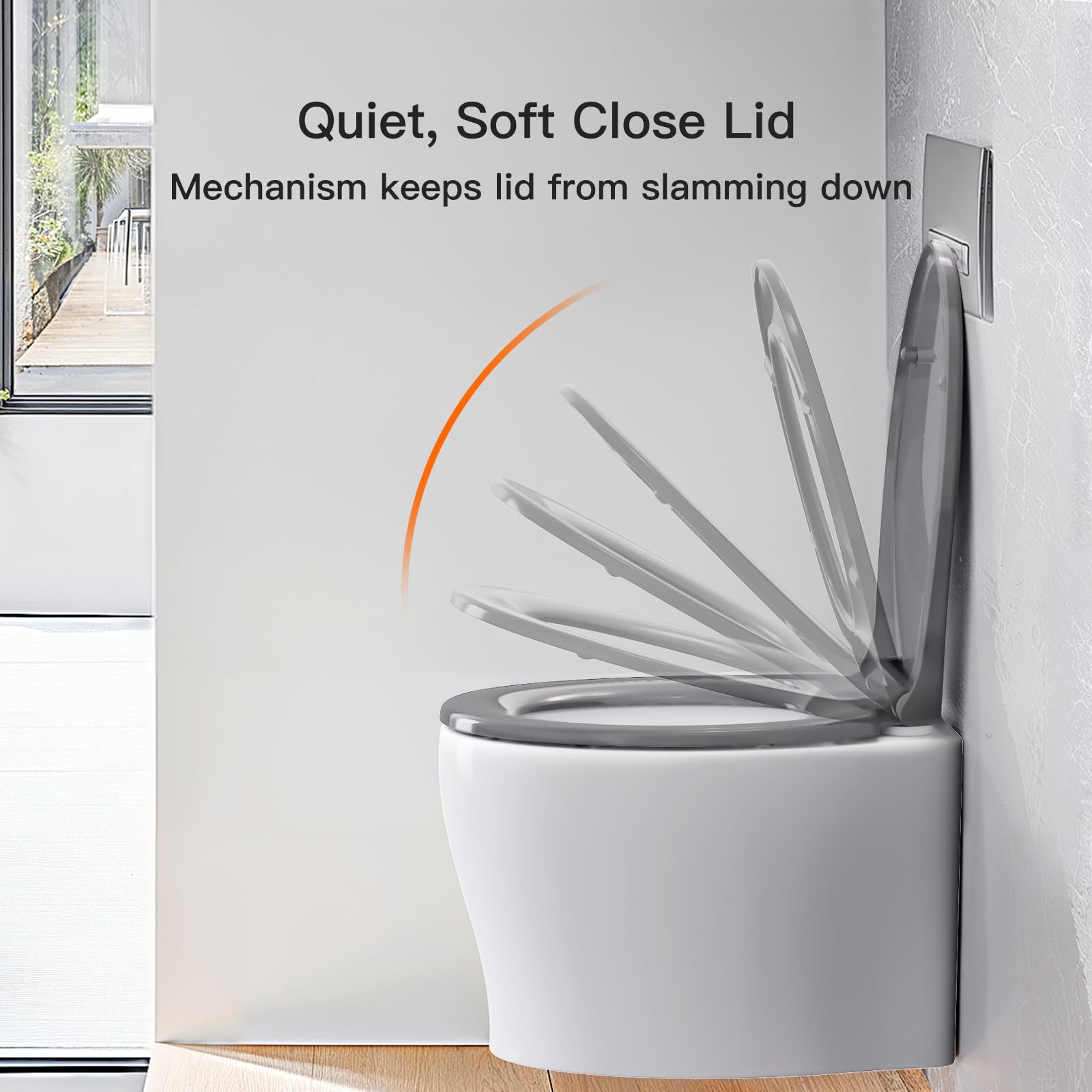 Pipishell Soft Close Toilet Seat, Toilet Seat with Quick Release for Easy Clean, Simple Top Fixing, Standard Toilet Seats White with Adjustable Hinges, O Shape