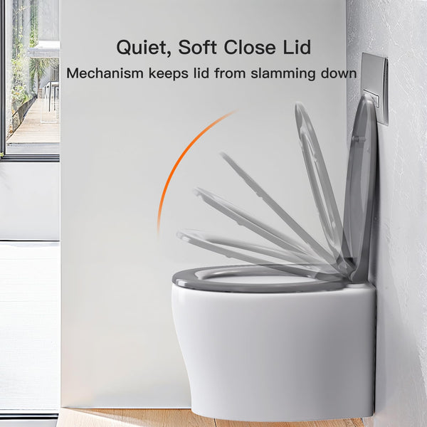 Pipishell Soft Close Toilet Seat, Toilet Seat with Quick Release for Easy Clean, Simple Top Fixing, Standard Toilet Seats White with Adjustable Hinges, O Shape