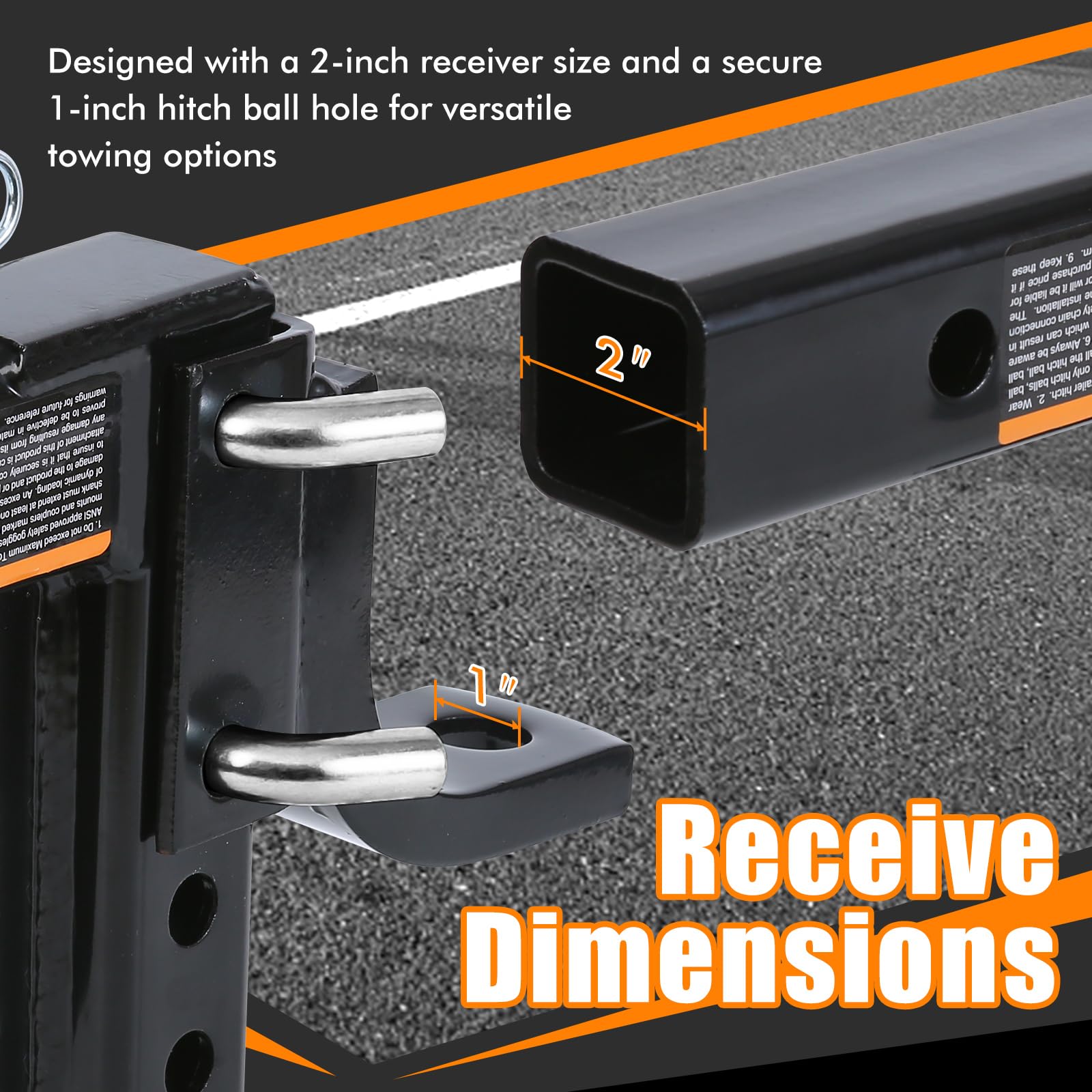 MAXXHAUL 70067 Trailer Hitch - 8-Position Adjustable Ball Mount Tow Hitch - 5000 lbs. GTW Capacity, Black