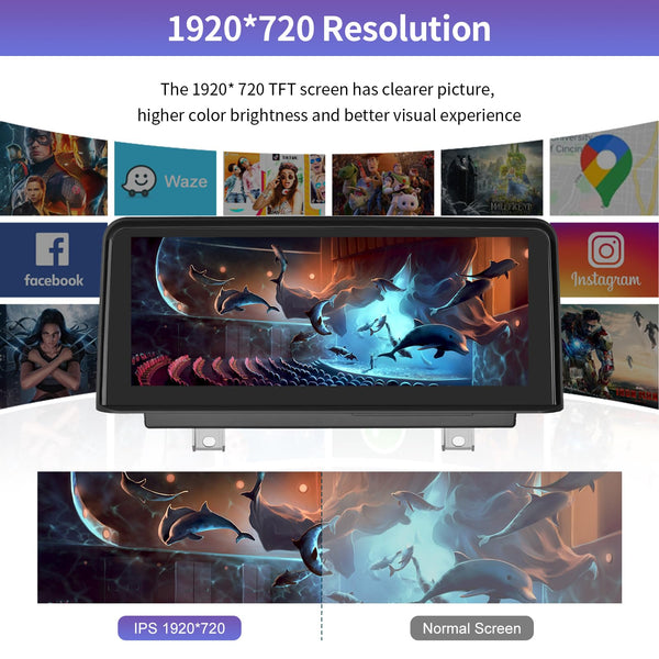 Road Top 12.3" Ultra-Narrow Touchscreen Wireless Carplay for BMW 1 & 2 Series F20/F21/F22 2013-2015 Year, Car Stereo Multimedia Radio Receiver, Support Wireless Android Auto, Mirrorlink