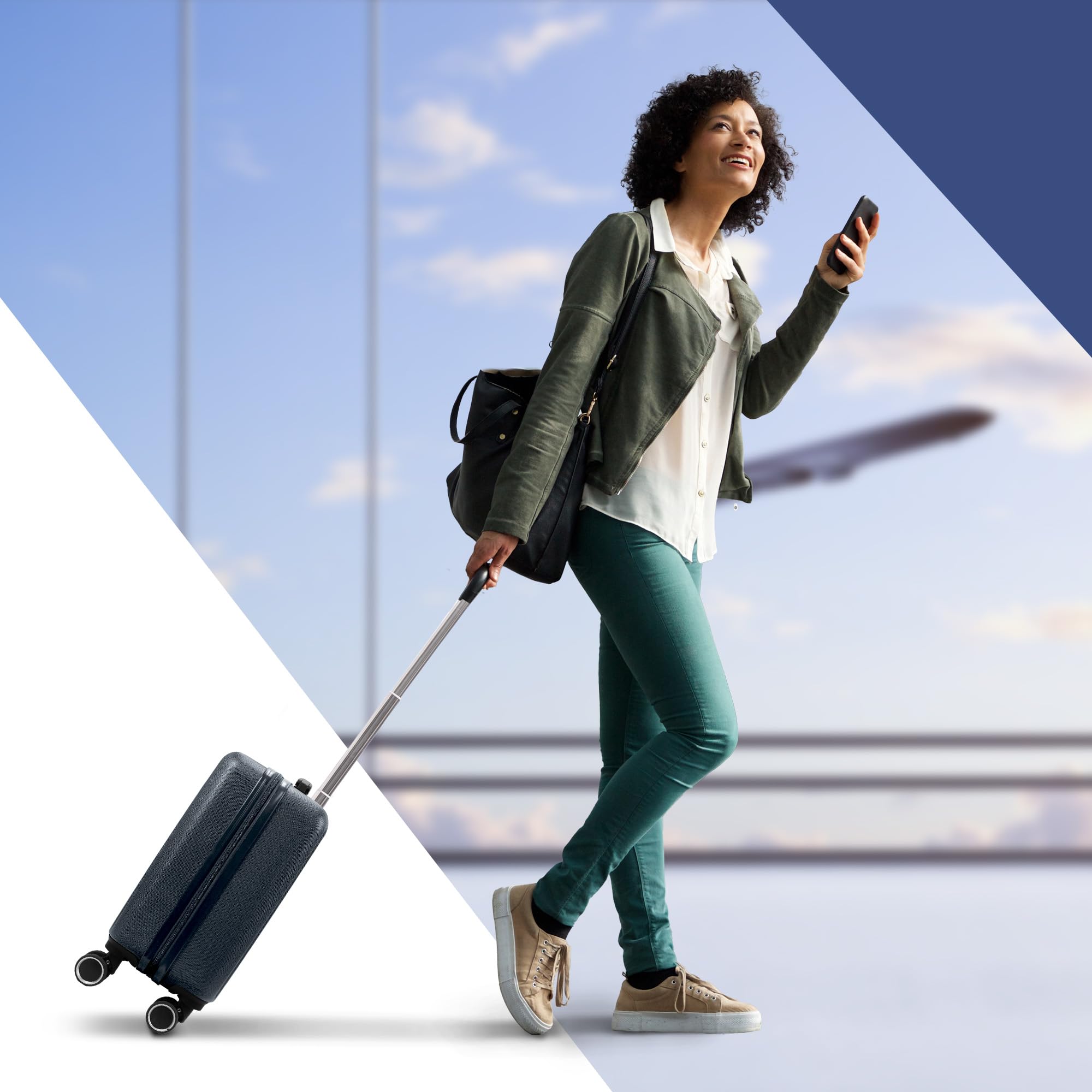 LUGG 15 Inch Vacay Cabin Case - 45x36x20 cm, Airline Approved Carry On Suitcase, ABS Lightweight Suitcase, Water Resistant Hard Suit Case with 360° Spinner Wheels, Carry On Bag with TSA Indent Lock