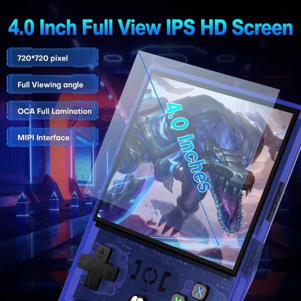 2025 New Upgrade R36MAX Retro Handheld Game Console with 64GB Built-in 18000+ Classic Games, Portable Video Gaming Console Linux System 4.0 Inch IPS Screen, 4000mAh Rechargeable Battery-Black