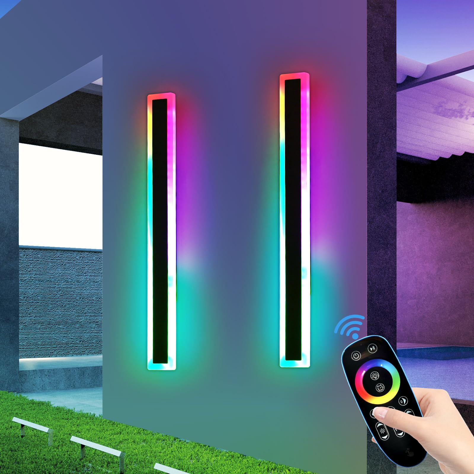 Mikeru 6500k Cool White Outdoor Wall Light, 150cm Modern Porch Wall Light, LED Vertical Long Acrylic Garden Fixture, IP65 Waterproof for Balcony, Living Room, Garage, Patio