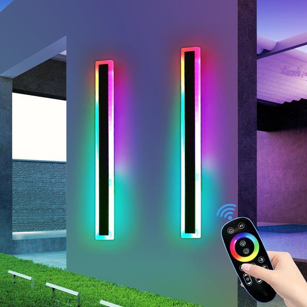 Mikeru 6500k Cool White Outdoor Wall Light, 150cm Modern Porch Wall Light, LED Vertical Long Acrylic Garden Fixture, IP65 Waterproof for Balcony, Living Room, Garage, Patio