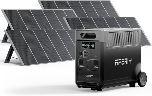 AFERIY Portable Power Station 3600W 3840Wh with 3.8-11.5kWh Expandable Capacity, Electric Generator LiFePO4 as Backup Battery, 220V-240V, EPS, UPS, BMS, Solar Generator for Home, Camping, Travel